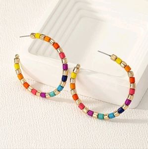🍉5 for $25* Rainbow Bead Hoop Earrings